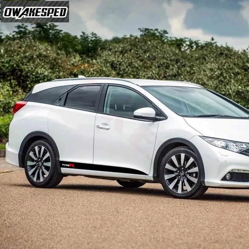 

Виниловая наклейка для-Honda CIVIC Tourer TypeR 14-15 для гонок, спорта, автомобиля, двери, боковая юбка, полоски, наклейка, шрам, Стайлинг, стикер для деко...