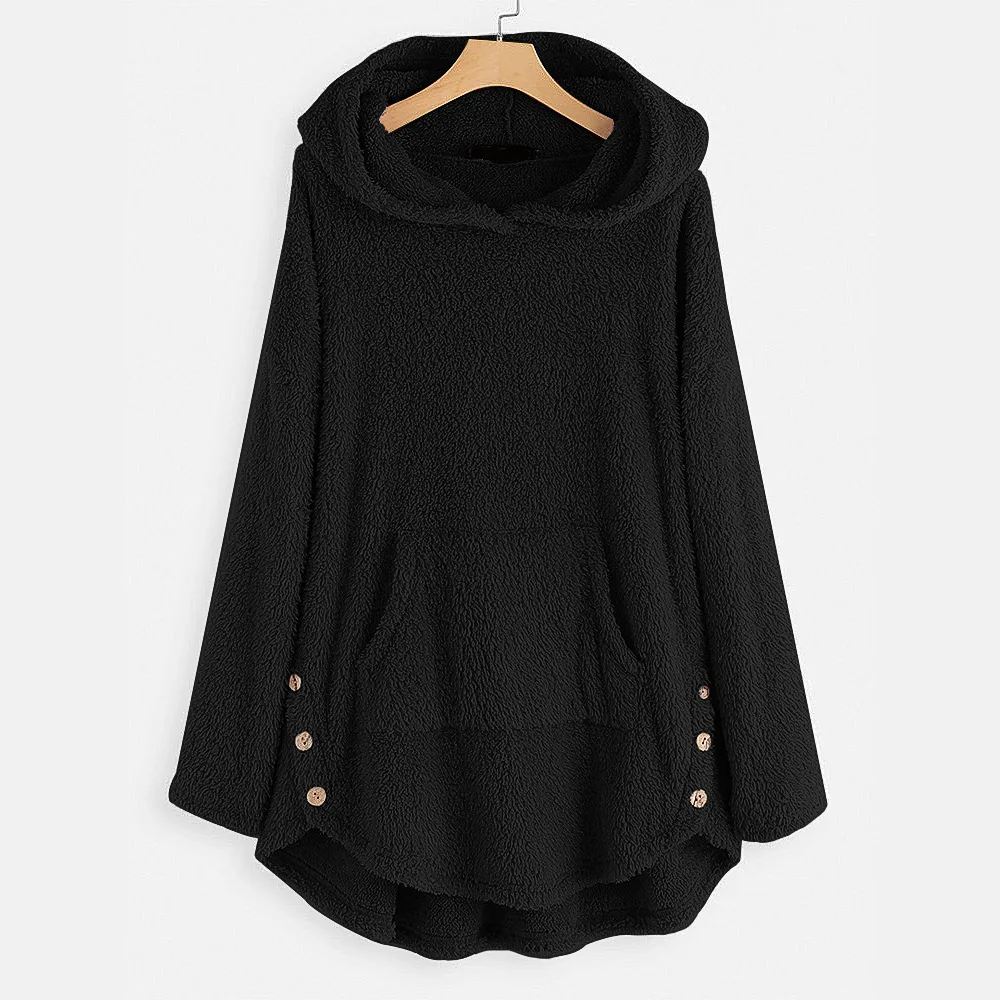 Женская толстовка с капюшоном повседневные Пуловеры сплошного цвета длинными