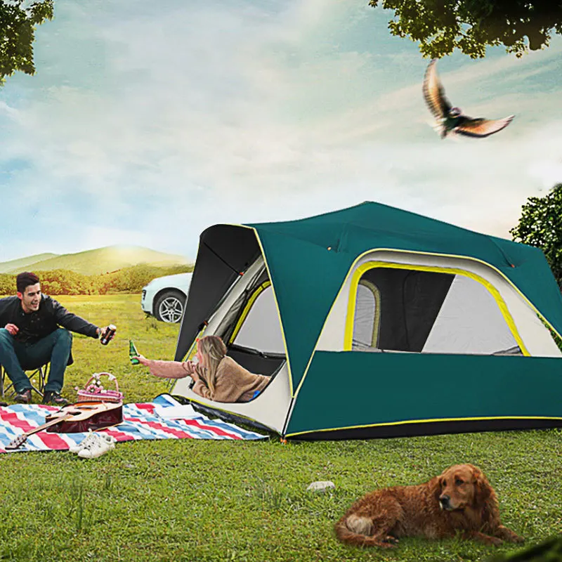 Автоматическая двухслойная туристическая палатка на 3 2021 7 человек виниловая с