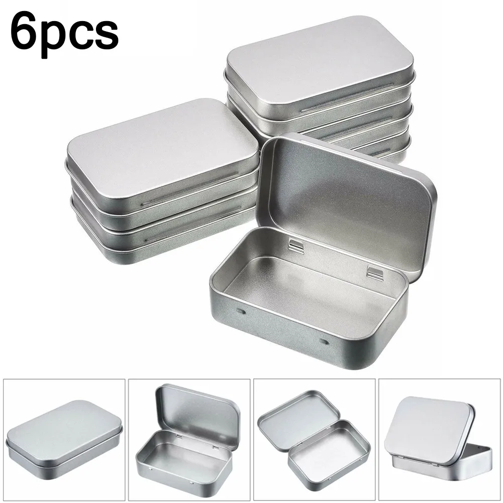 

6Pcs Mini Metal Box Tin-Plated Slide Cover Storage Box Wedding Jewelry Pill Cases Portable Boxes Container Cosmetic Organizer