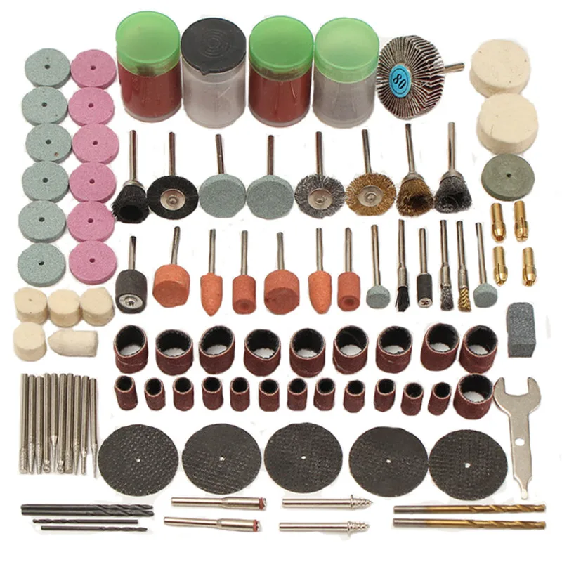 

161 шт./компл. аксессуары в стиле Dremel абразивные инструменты для гравировки дерева и металла Электрический вращающийся шлифовальный инструм...