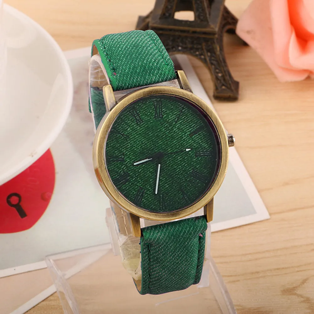 

Women's Solid Leather Strap Quartz Wristwatch Watches Women Fashion Watch 2021 Bracelet Ladies Round Watch Green Colour Relogio
