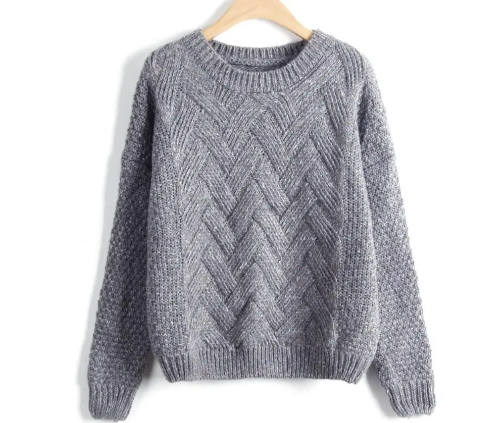 Baharcelin Women Girl Winter sweater Knitted Pullovers Casual Loose Sweater twisted Tops warm thick knited top clothing | Женская одежда