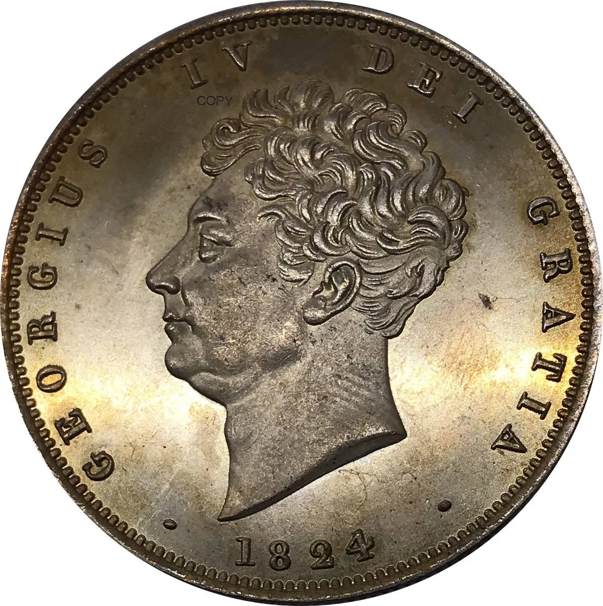 Великобритания 1824 1/2 половина короны Джордж IV коллекционные предметы покрытый