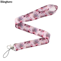 blinghero leaves lanyard for keys cool grass phone holder original neck straps with keys jungle print diy hang ropes bh0180