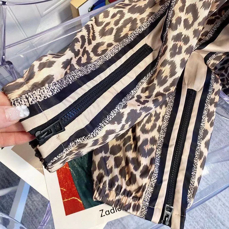 

2021 Summer Woman's Loose Pants Leopard Printed Zipper Long Pants Sexy Casual Hign Quality Trousers