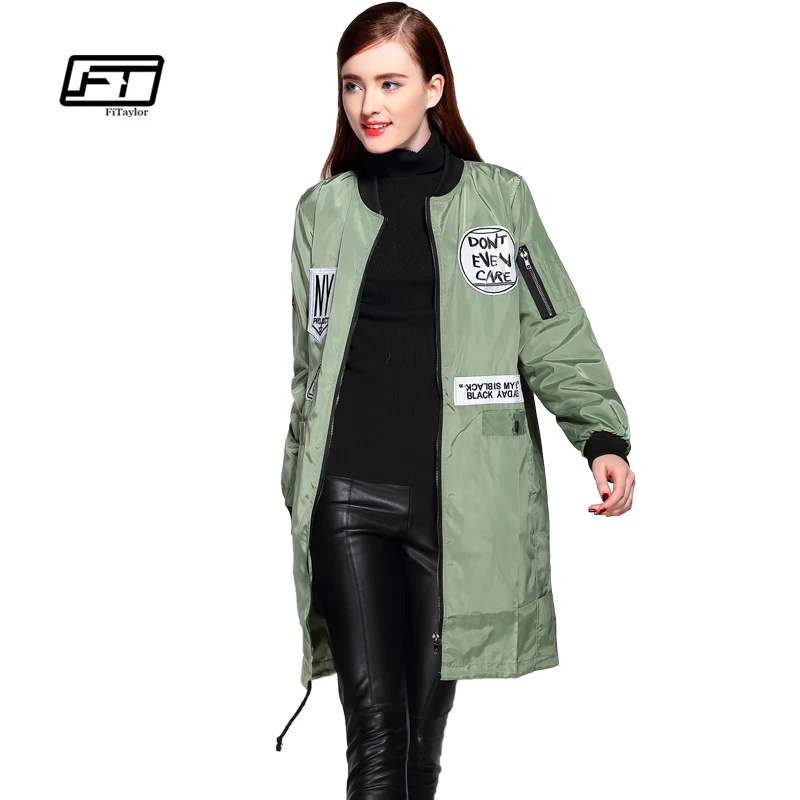 Fitaylor новый осенний Женский Тренч с Emboridery тонкая ветровка мультяшным принтом