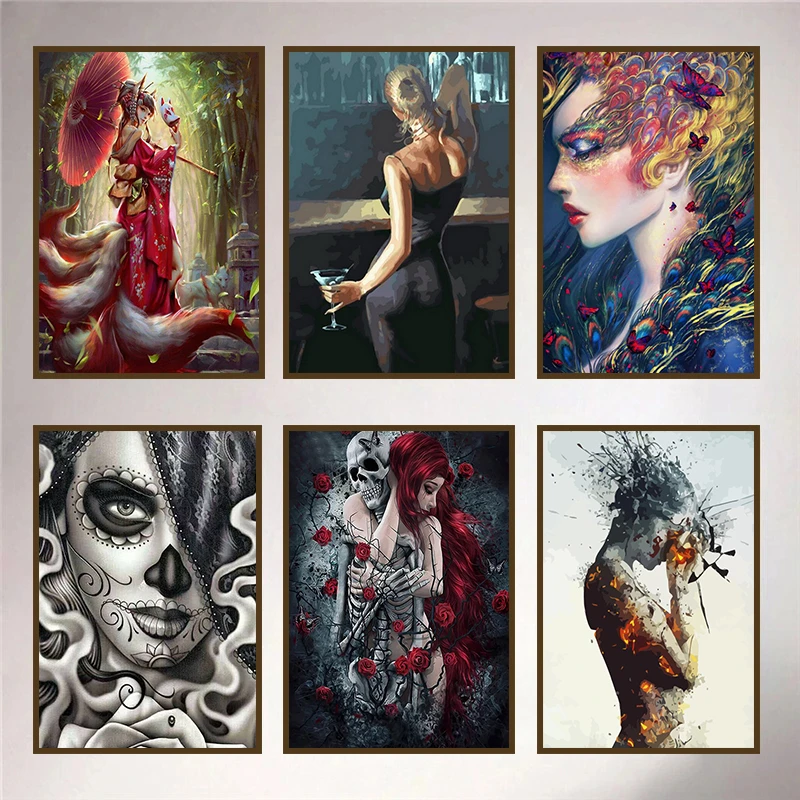 

Romantic Beauty Ladies Girls On Canvas Printings Pictures Wall Art Figure Painting Girl Bedroom Decoration Sexy Womens Posters