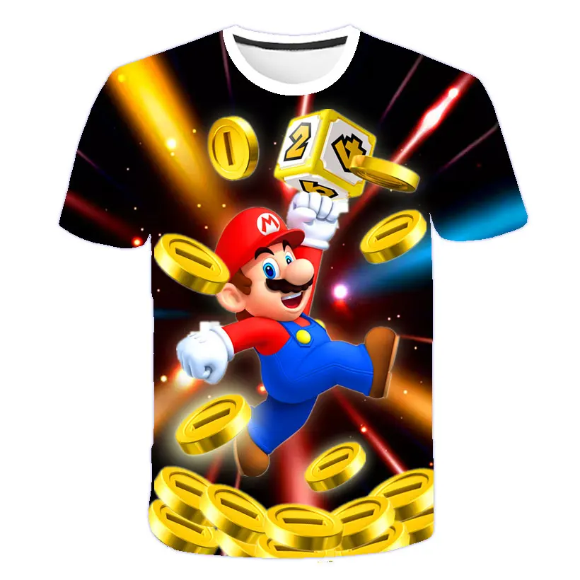 

Harajuku Style T Shirt Men Women 3D Print Short Sleeve Loose Casual T-shirt Custom Super Mario T-shirt 3-14T 2021New