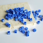 Акриловые Бусины, 26 букв, квадратные, плоские, голубые, 6 мм, свободные разделители для браслета, ожерелья, для изготовления украшений вручную