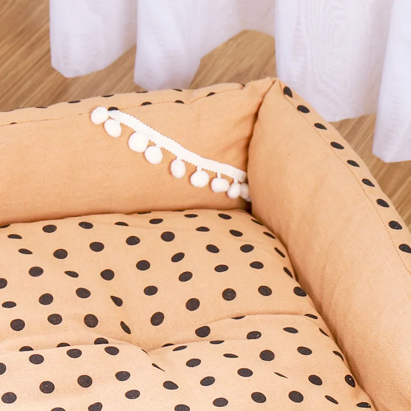 Кровать для собаки 2019 теплая зимняя кровать щенка с цветочным принтом