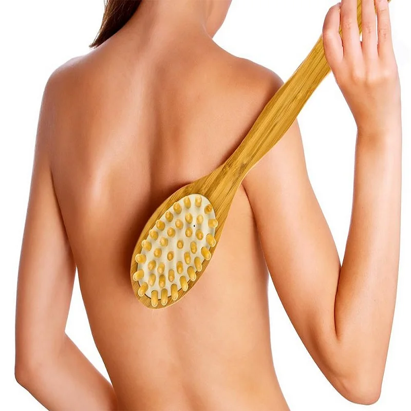 

Cellulite Brush Dry Massage Brushes Body Brush for Back Exfoliating Natural Bristles Shower Brush with Long Handle