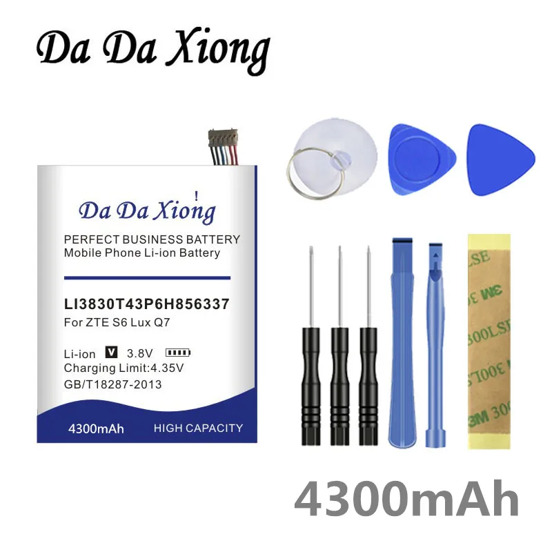 Аккумулятор DaDaXiong 4300 мАч Li3830T43P6h856337 для ZTE G719C N939St Qingyang 3 Blade S6 Lux Q7/-C Bateria | Мобильные