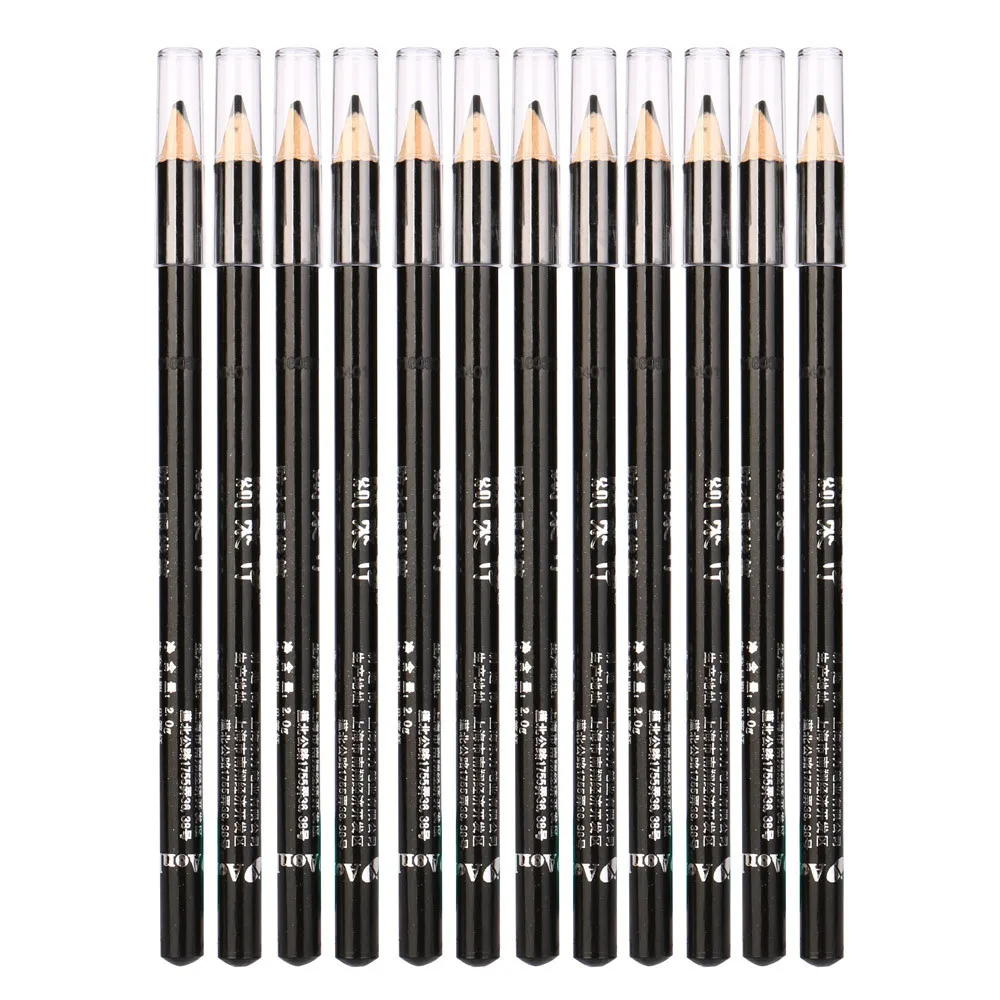 Подводка для глаз 12 шт. подводка Косметическая Черная карандаш легко носить