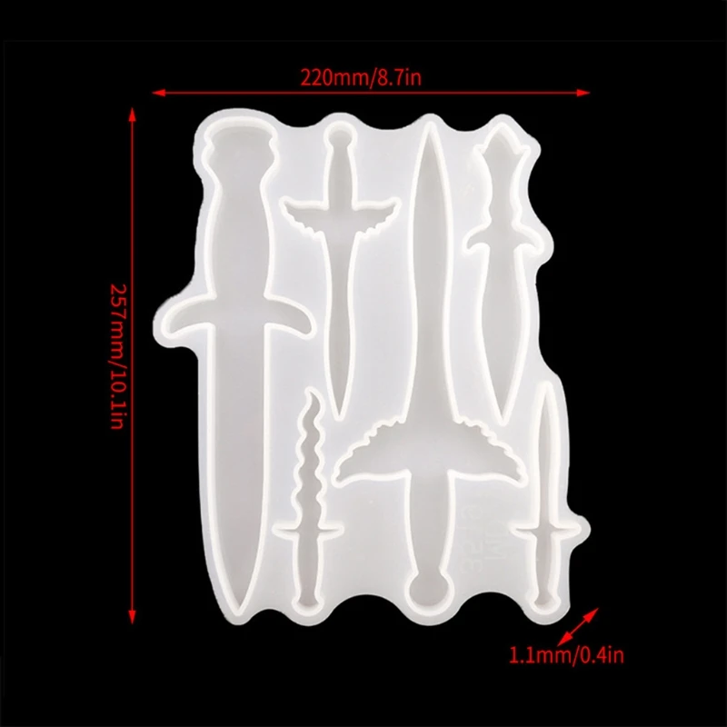 

Dagger Crystal Epoxy Resin Mold Sword Cutter Knife Pendant Silicone Mould DIY Crafts Jewelry Casting Tools
