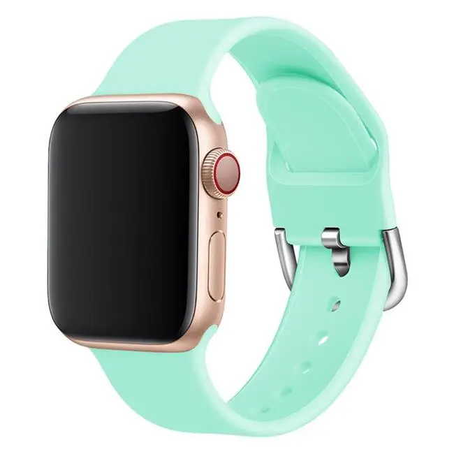 Blue sea Силиконовый ремешок для наручных часов apple watch группа 44 мм 40 мм apple watch 5 4 ремешок 42 мм, 38 мм, версия наручных часов iwatch серии 5/4/3/2, correa, браслет - Цвет ремешка: Blue sea