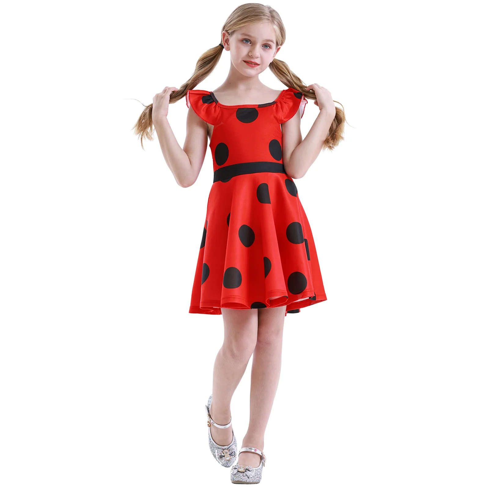 Карнавальный красный баг косплей платье для девочек летняя одежда вечернее