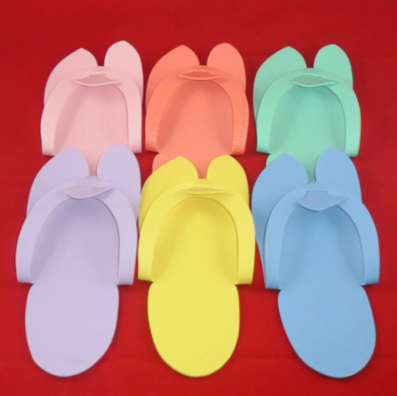 

Free Shipping 6pairs Disposable Foam Slippers High Quality Spa Pedicure Flip Flop Assorted Colors For Salon Foot Care Tool