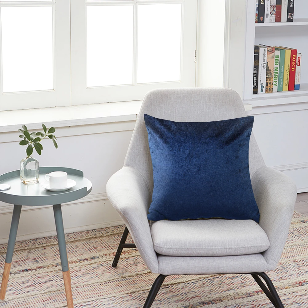 Rectangulaire бархатная Наволочка на подушку накидка для подушки Чехол Синий цвет: