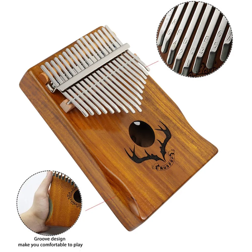 

Muspor Kalimba 17 Keys Acacia(KOA) Thumb Piano Mbira and Performance Protection Bag , Professional models