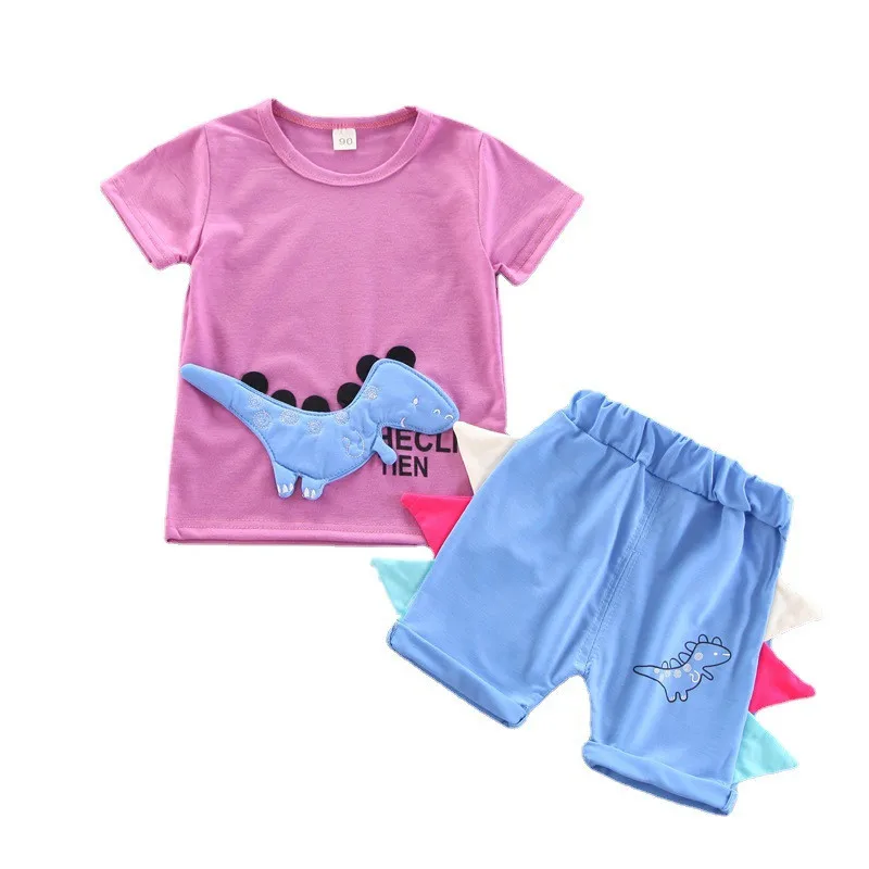 

Baby Infant Clothing Suit New Summer Kids Girls Cartoon Clothes Children Boys Cotton T Shirt Shorts 2Pcs/sets Toddler Sportswear