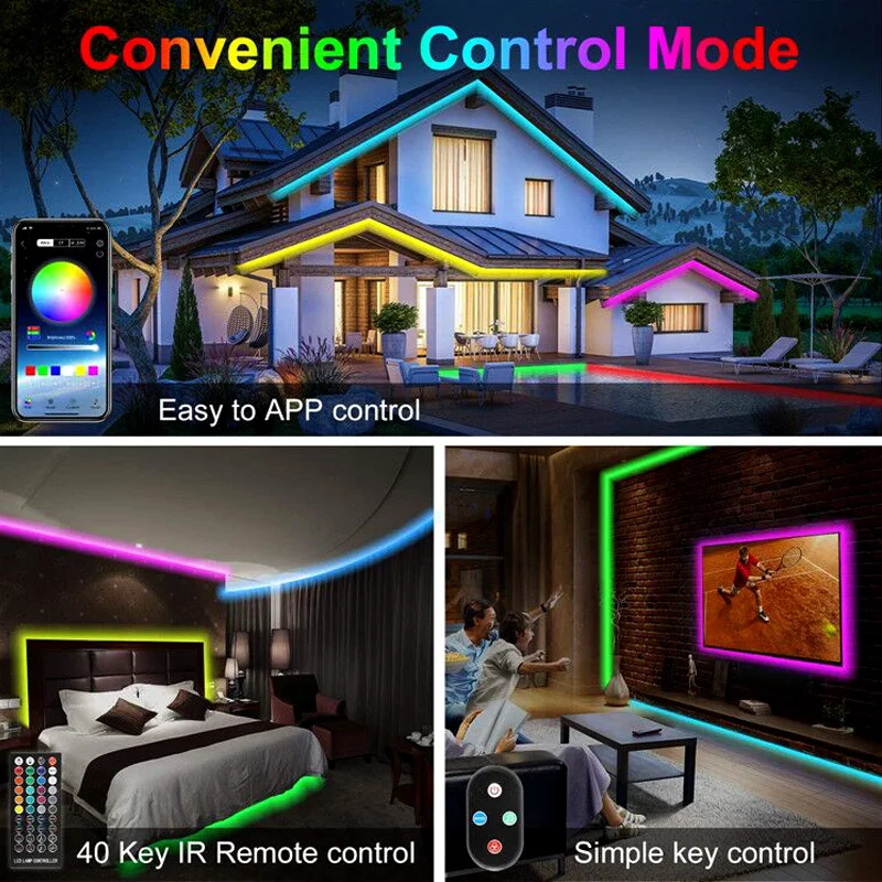 

Smart Bluetooth LED String Lights App Remote Control Lamp Christmas Tree Decoration Lights RGB Control Lighting String 2020