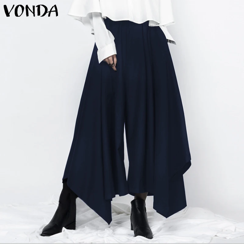 Брюки-султанки женские Асимметричные для вечерние офисные брюки VONDA 2021 с