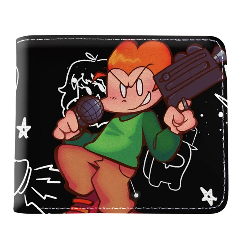

Game Cartoon Friday Night Funkin FNF Wallet Short Purse for Student Whit Coin Pocket Credit Card Holder