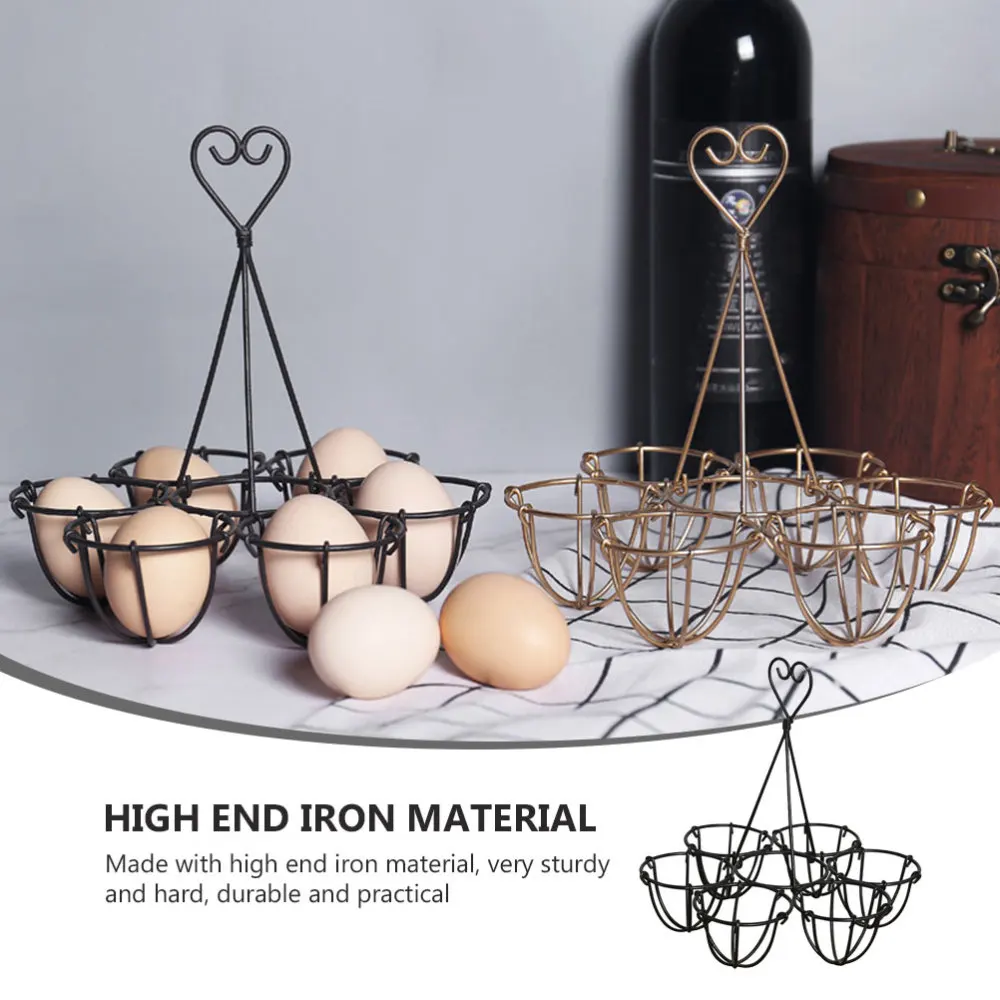 

1PC Creative Kitchen Egg Holder Six Hole Egg Storage Rack Home Egg Stand (Black)