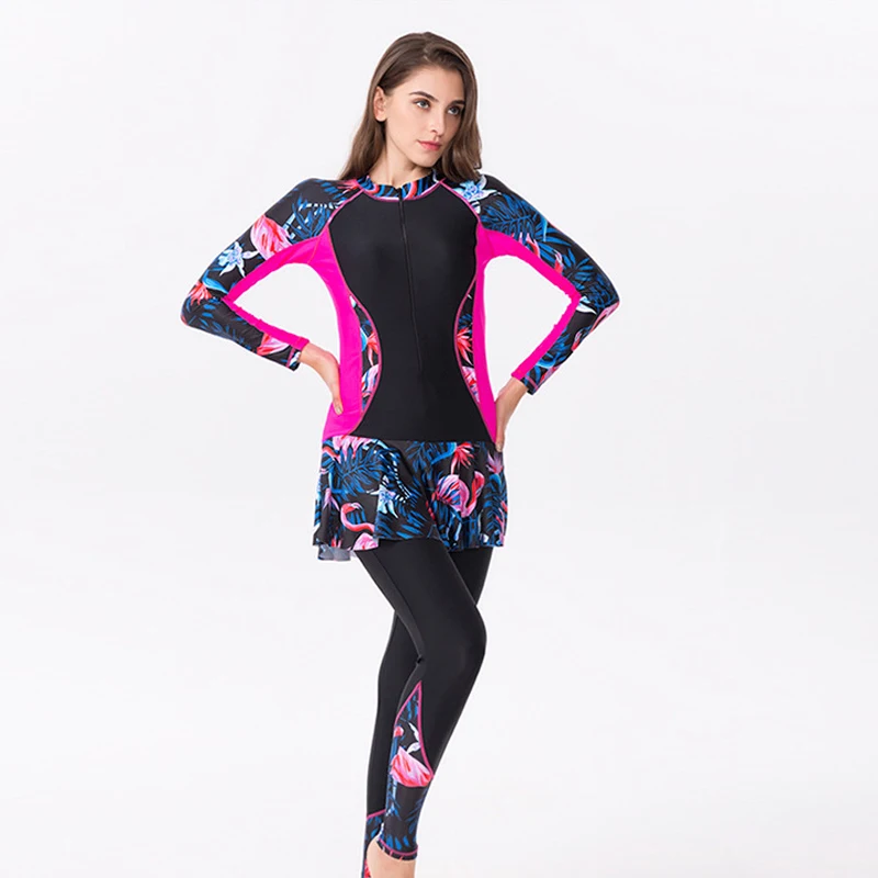 

Butkini Plus Size Full Body Swimming Suit Burkini Muslim Swimwear Women Conservative Swimwear Long Sleeve Swimsuit Muslim Zipper