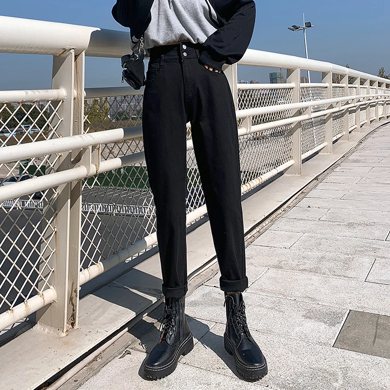 

2021 Women High Waist Retro Oversized Jeans Lady Students Plus Size 5XL Streetwear Loose Baggy Harem Pants Girls Denim Trousers