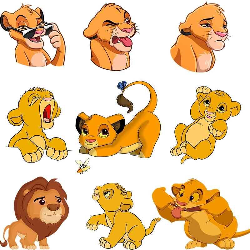 Милые наклейки на одежду Cute The Lion King с термоклеевыми заплатками для термоприкладывания на футболки с детскими аппликациями и узорами в стиле DIY.