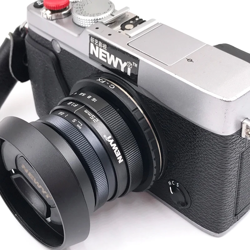 

NEWYI 25mm F/1.8 CCTV Mini Lens for Fujilm FX Mirro Mount Camera & Hood Adapter 7 in 1 Kit