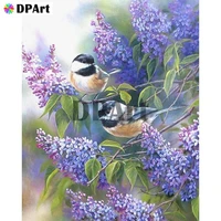 diamond painting 5d full squareround drill birds purple flower daimond embroidery painting cross stitch mosaic picture m936