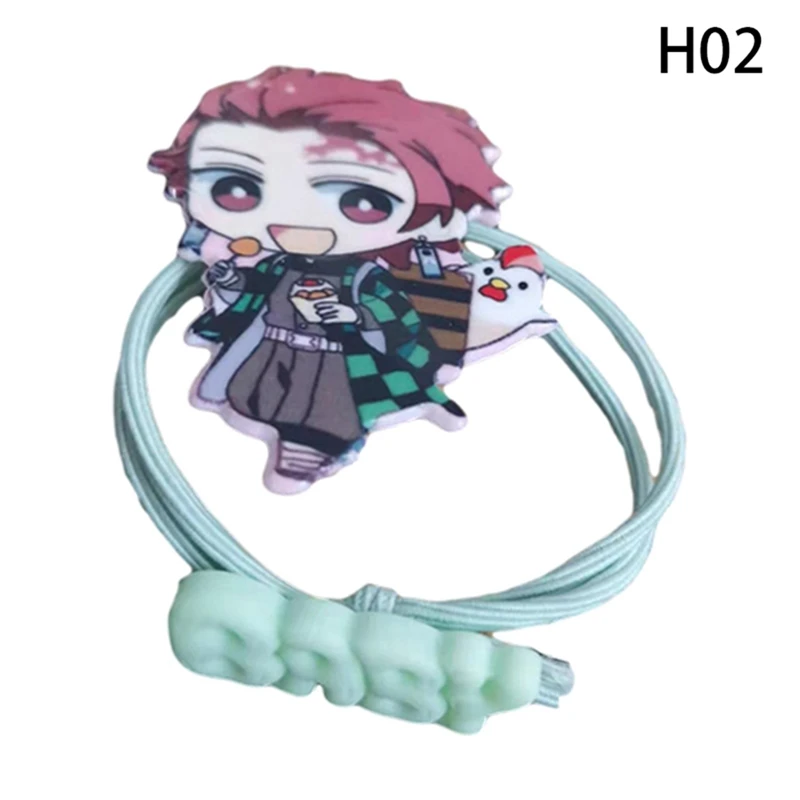 

1Pairs/set Anime Demon Slayer: Kimetsu No Yaiba Tanjirou Cosplay Elastic Hair Bands Ropes Women Girl Cartoon Headwear Gift