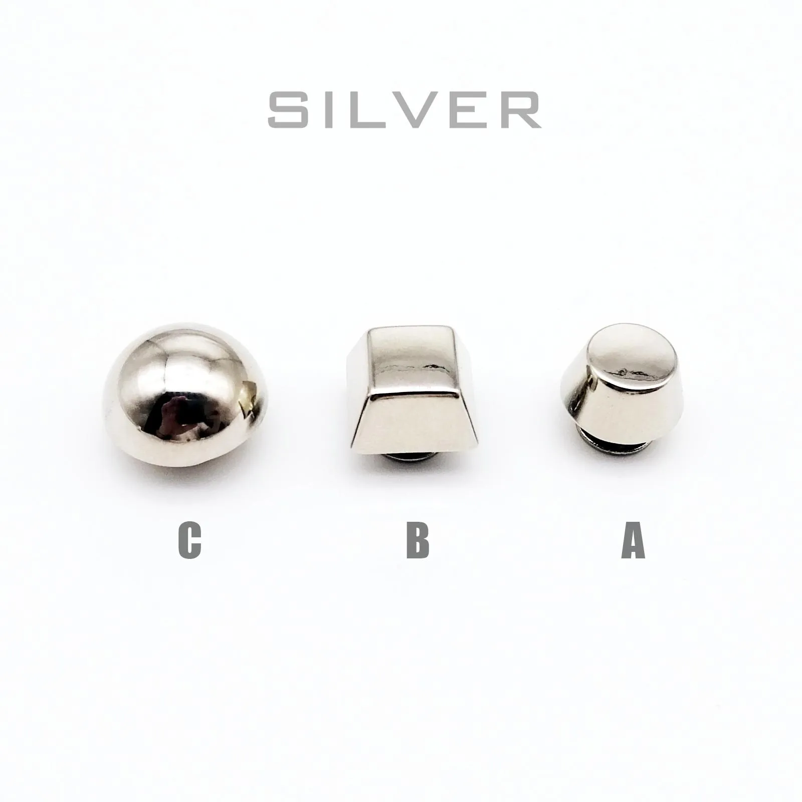 silver C 4 шт. металлическая Высококачественная кожаная сумка Сумочка Кошелек Нижняя защита ног элемент для нейл-арта ремень закручивающаяся задняя часть заклепка для пуговицы Спайк - Цвет: silver C