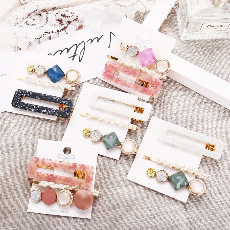 3 шт. модные заколки для волос женщин модная милая девушка Простой корейский