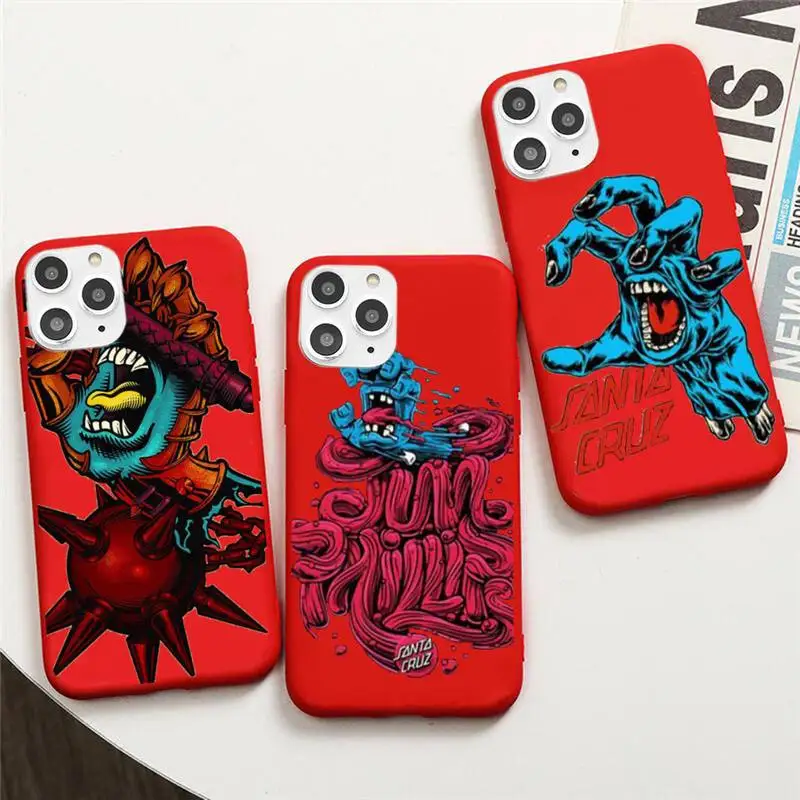 

Santa Cruz Skateboards Art Phone Case For IPhone 6 6s 7 8 Plus X Xs Xr Xsmax 11 12 Pro Promax 12mini Candy Red Silicone Cover