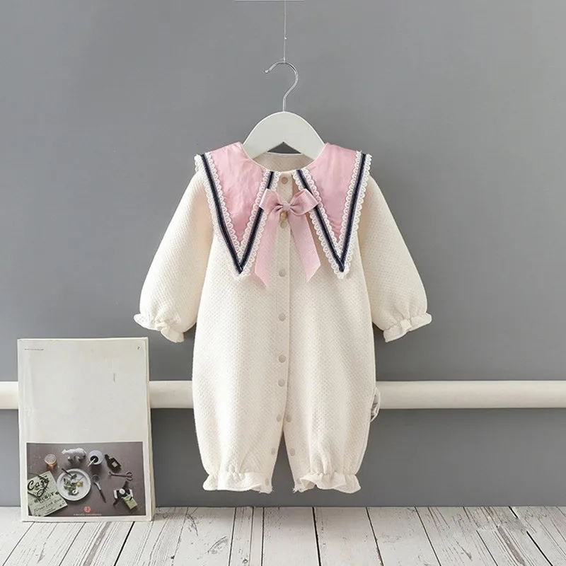 Зимние комбинезоны для маленьких девочек Костюм новорожденных Плотная одежда