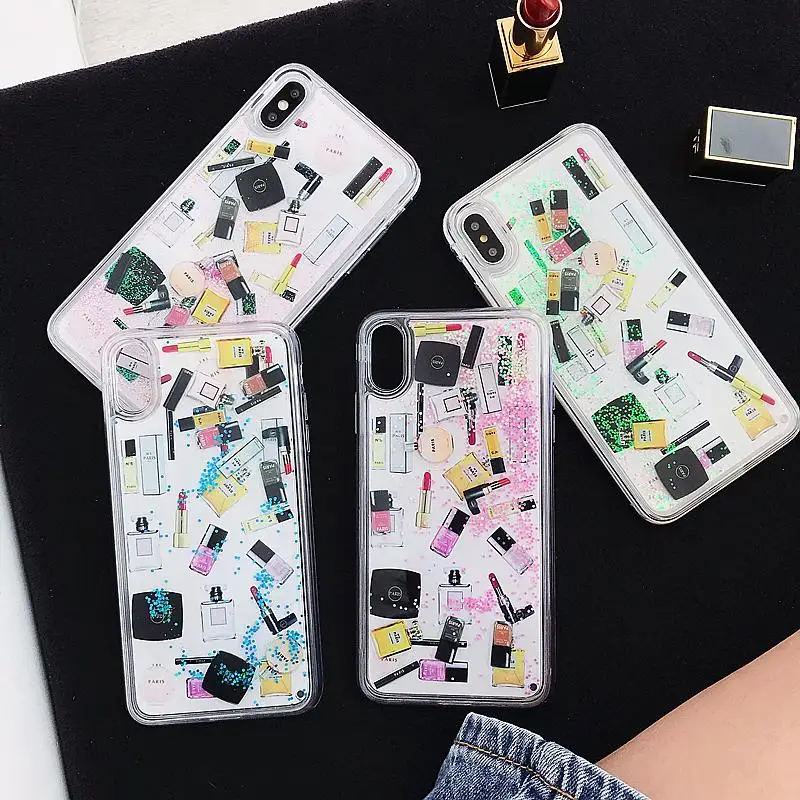 KISSCASE Makeup Liquid Quicksand Phone Case for iPhone XS XR XSMAX X Cover Shockproof Bling |