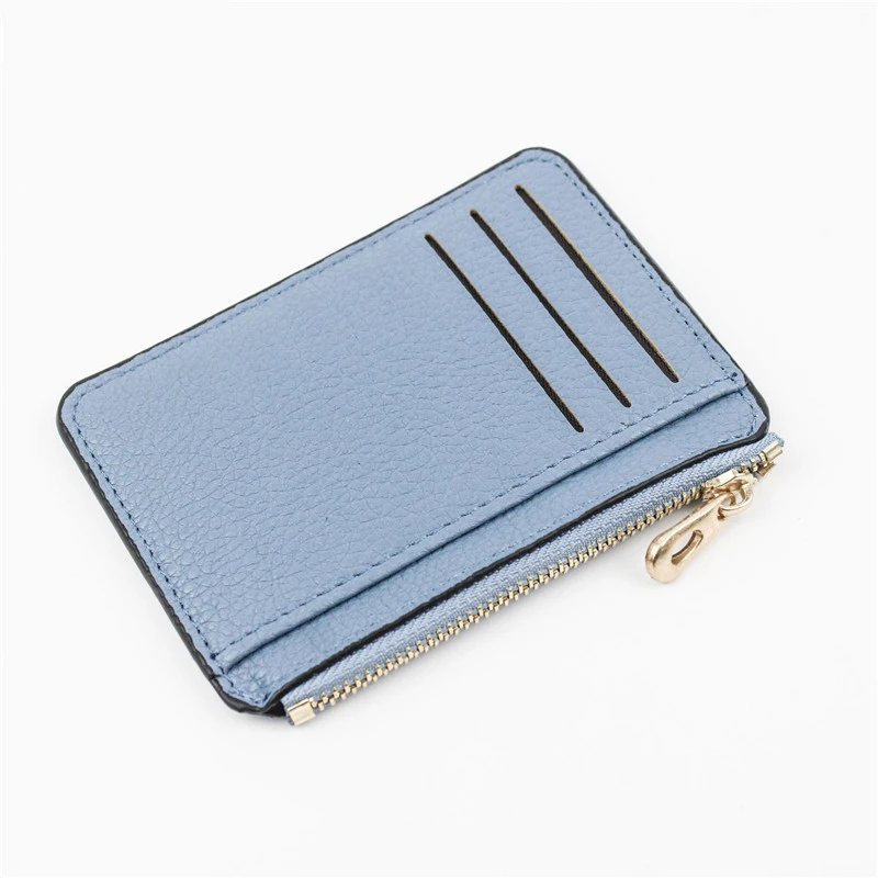 

1 Pc Slim Women Card Holder PU Leather Unisex Zipper Business Card Case Men Credit Mini Cards Wallet Paspoorthoesje