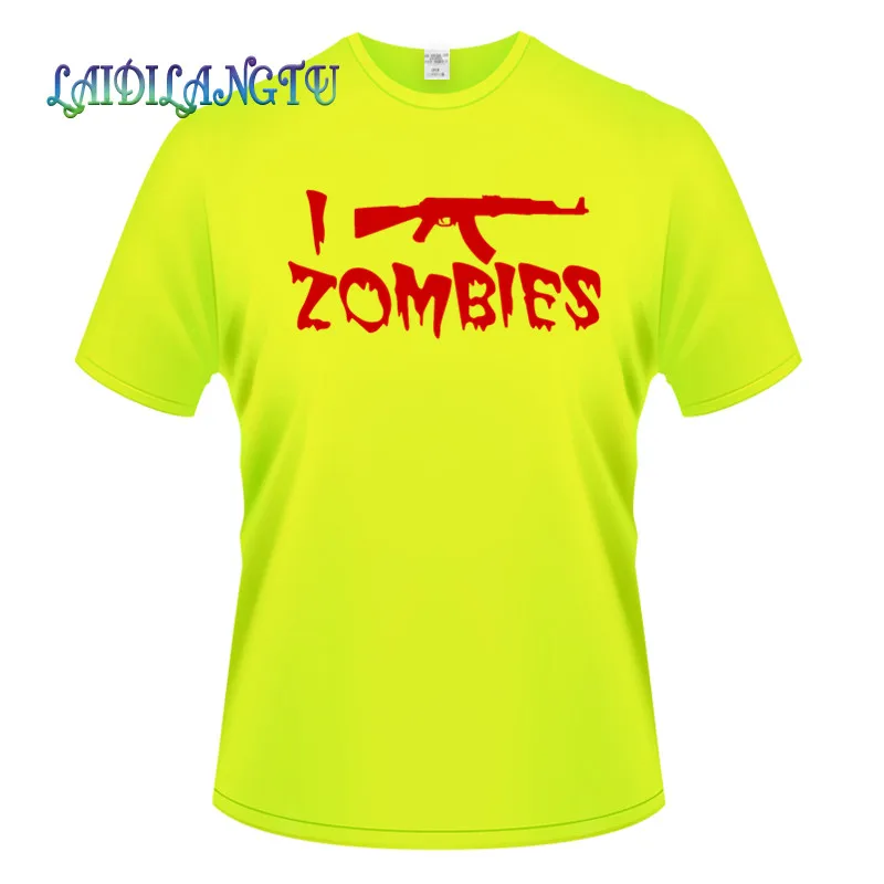 Горячая Распродажа 2019 Новая модная мужская футболка с коротким рукавом I SHOOT ZOMBIES