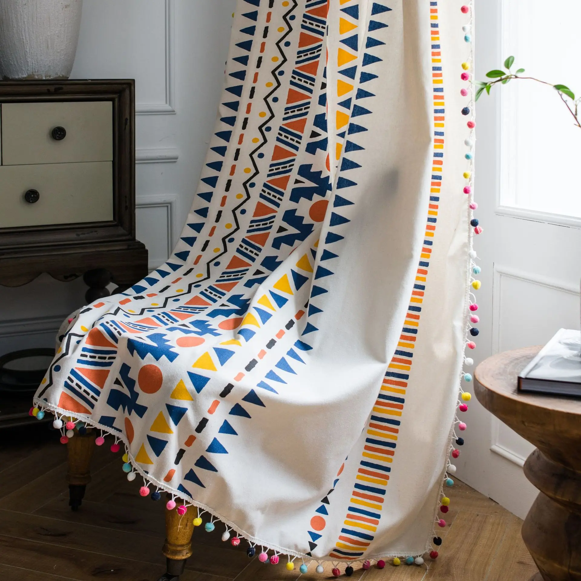 Американский стиль занавески для комнаты хлопок лен спальни гостиной кухни с