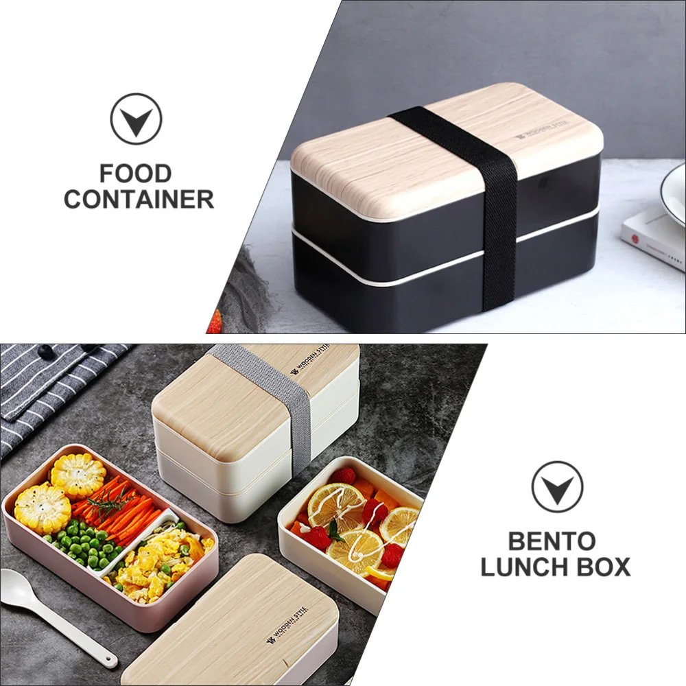 

1.2L Office Worker Students Bento Box Double Layer )