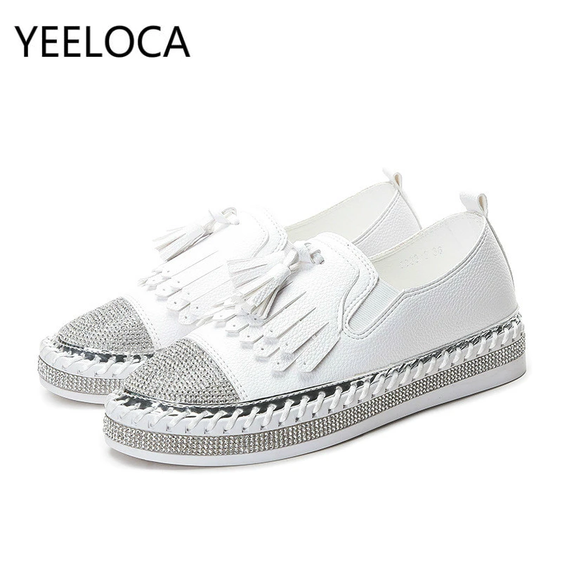 Женские туфли с бахромой YEELOCA новые корейские модные на плоской платформе со