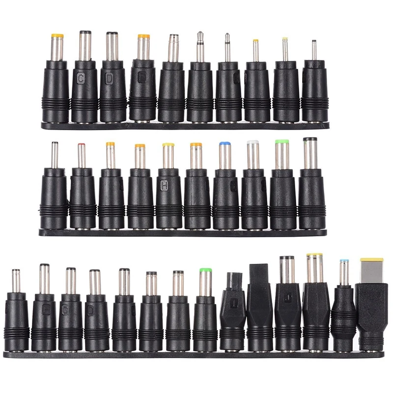 

34pcs DC Female Jack To Multi Type Power Plug Connector Adapter 5.5x2.1mm Set