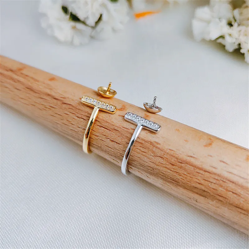 

Classic Rings Mounting Beads Resizable Design Rings Base 925 Silver Pearl Rings Settings Women DIY Pearl Ring Accessory No Pearl