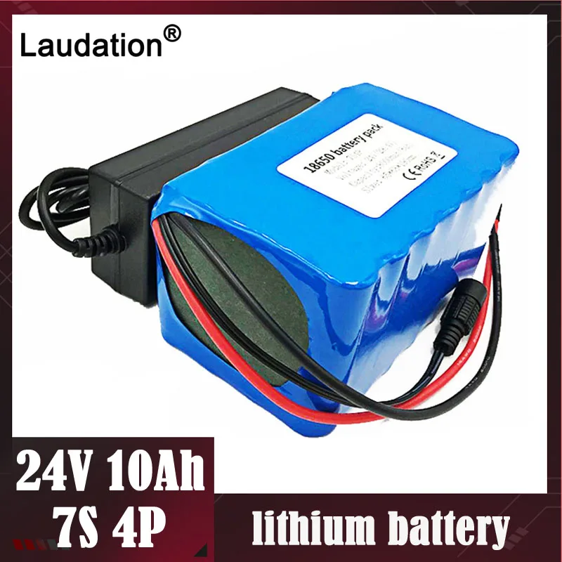 Laudation аккумуляторный отсек для электрического велосипеда 24V 10ah 25A BMS 250 Вт 29.4V10000mAh bms 18650 аккумуляторная батарея для зарядки Ноута и сотового телефона мотор стул набор Электрический Мощность