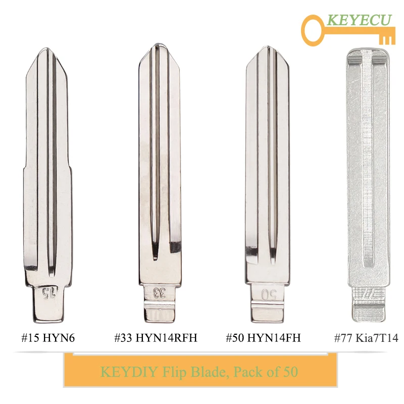 KEYECU 50 шт./лот KEYDIY Универсальный KD пульты флип-лезвие-#15 HYN6/#33 HYN14RFH/#50 HYN14FH/#77 Kia7T14-для