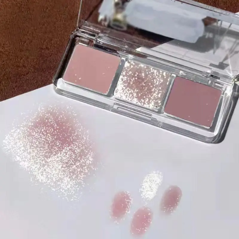 Палитра матовых блестящих теней для век 3 цвета алмазные мерцающие тени Праймер